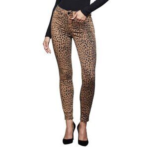 New Good American sz 2 Good Waist Skinny Jeans Leopard Brown Womens NWT